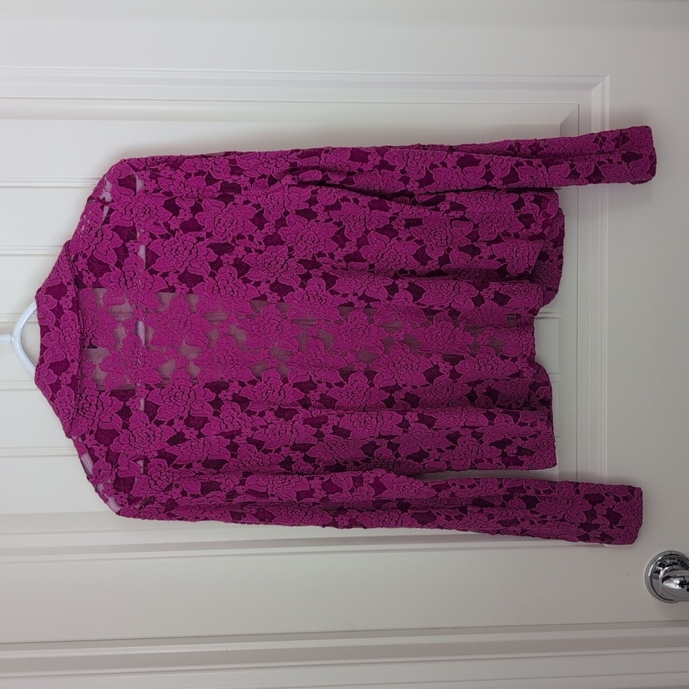 INC Fuchsia Pink Lace Blazer - Picture 2 of 8
